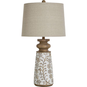 Isaac 32 inch 100.00 watt Light Beige and White Table Lamp Portable Light