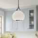 Alora Mood Hazel Pendant Ceiling Light in Chrome, Matte Opal Glass