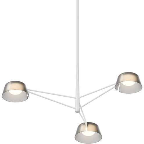 Ray LED 35.75 inch Warm Gray and Smoked Etched Chandelier Ceiling Light