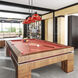 Bronte 3 Light 52.75 inch Matte Black and Rubbed Brass Billiard Light Ceiling Light in Burgundy
