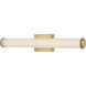 Lisa McDennon Devon LED 25.75 inch Lacquered Brass Bath Light Wall Light in Etched Opal, 40W, 2900K, Linear, Sconce