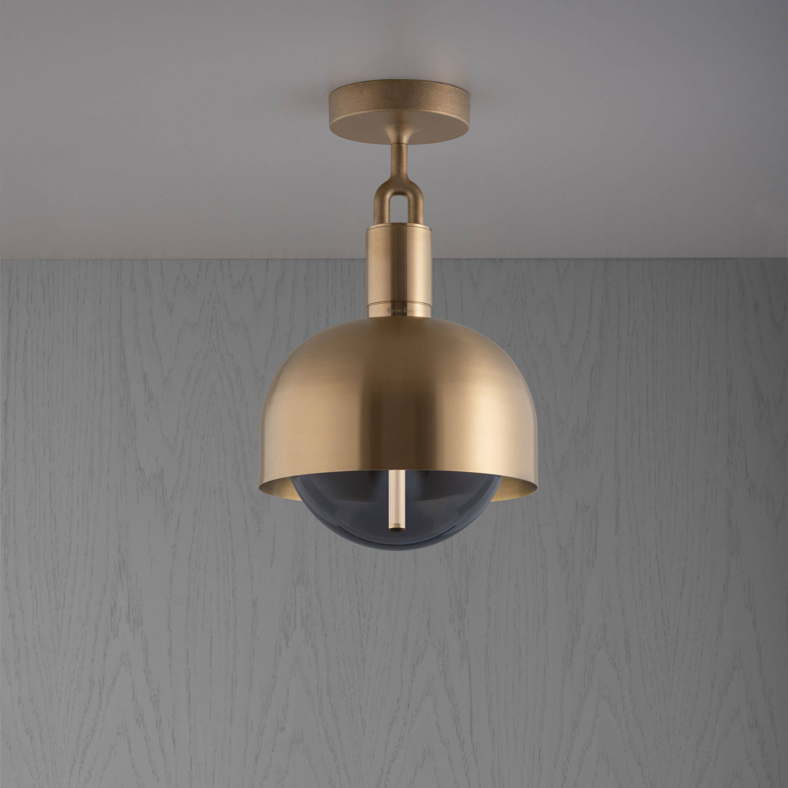 Forked LED 9.84 inch Brass Flush Mount Ceiling Light