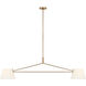Richard June Hale 2 Light 56 inch Estate Brass Linear Chandelier Ceiling Light in LED
