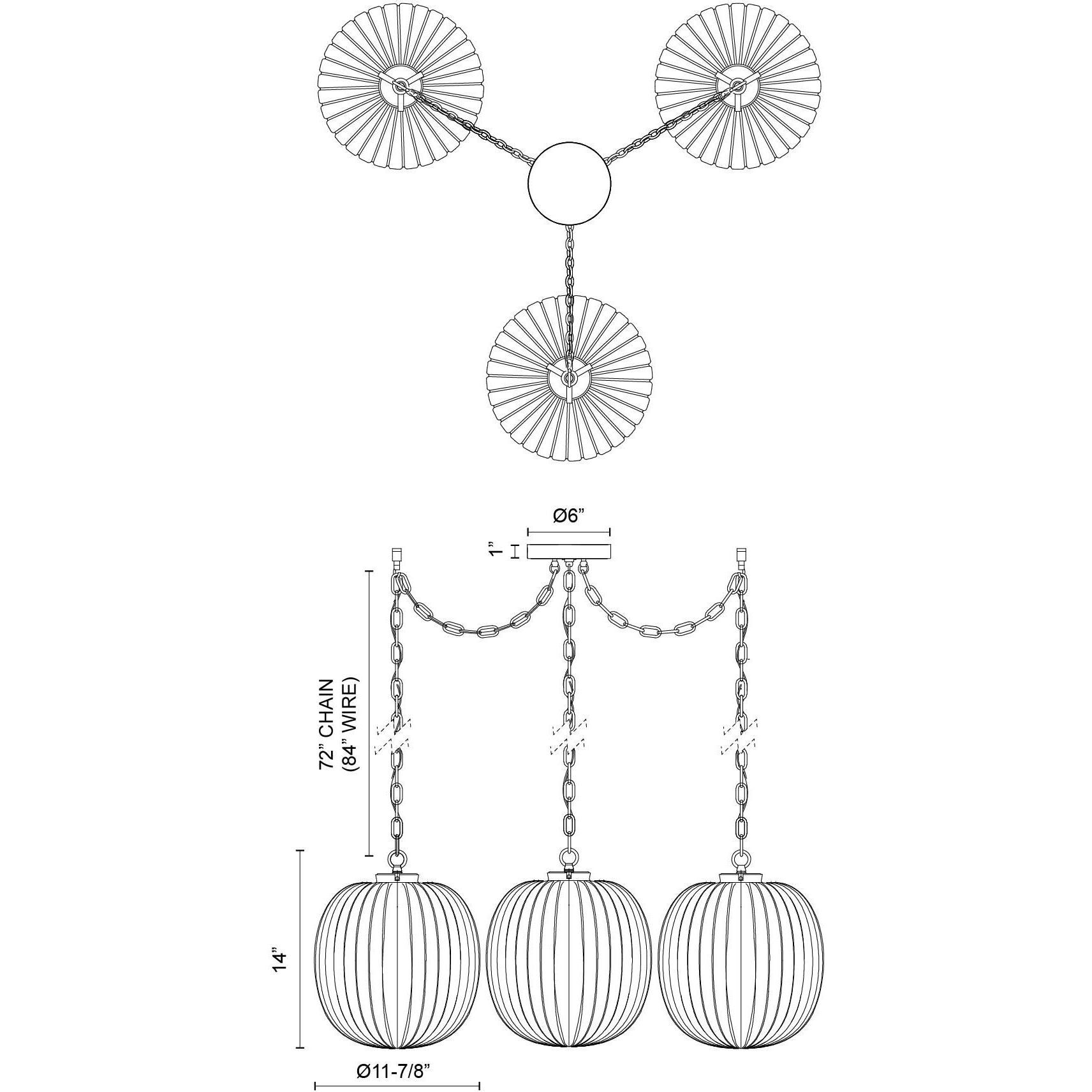 Alora Mood Cherise Multi Pendant Ceiling Light in Brushed Gold