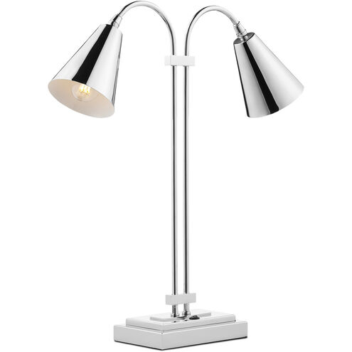 Symmetry 21 inch Polished Nickel Double Desk Lamp Portable Light