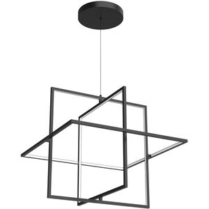Mondrian LED 28 inch Black Cage Flush Mount Ceiling Light