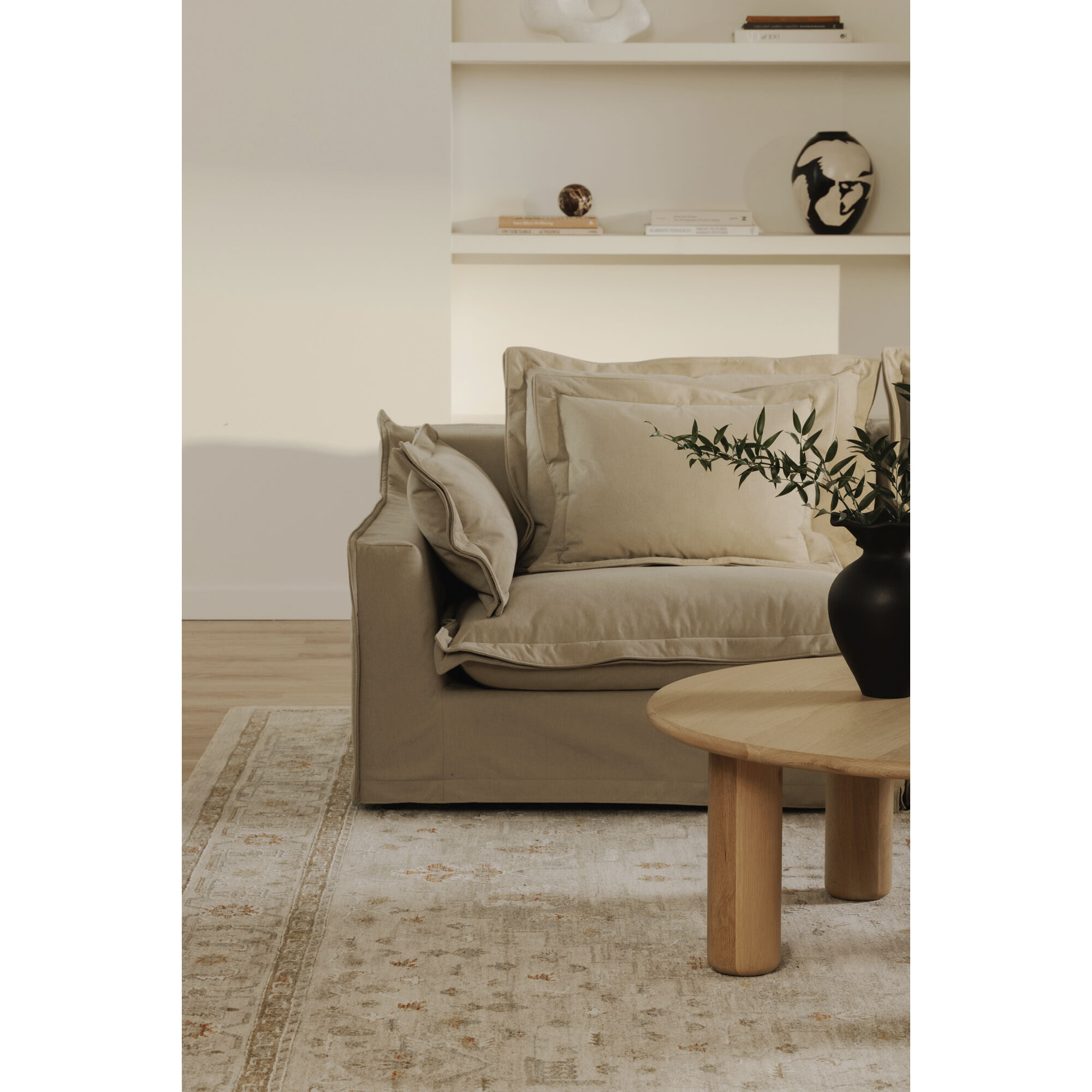 Olivia Beige Occasional Chair, Right