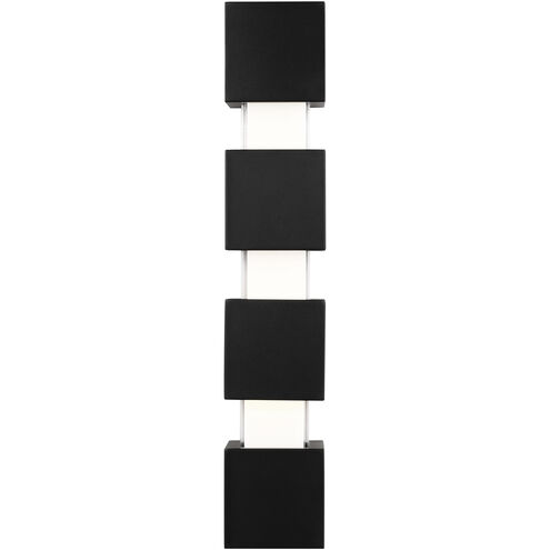 Kelly Wearstler Leagan LED Black Outdoor Wall Sconce, Integrated LED