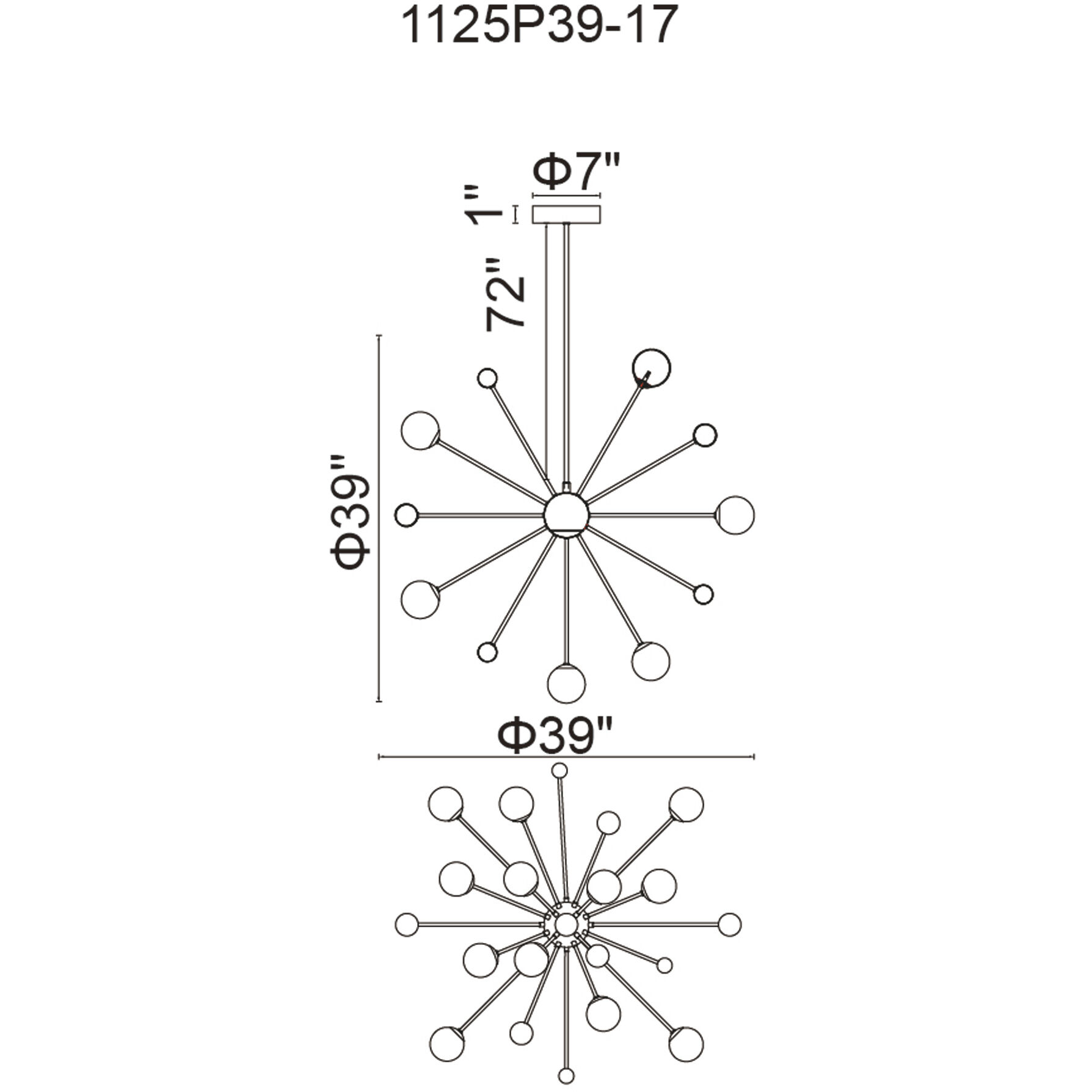 Element LED 39 inch Polished Nickel Chandelier Ceiling Light