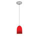 Champagne 1 Light 5 inch Brushed Steel Pendant Ceiling Light in Red, Cord