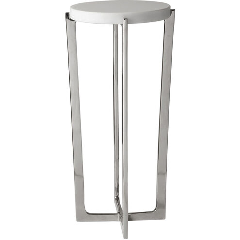 Waldorf 25 X 12 inch White Marble and Polished Nickel Drink Table