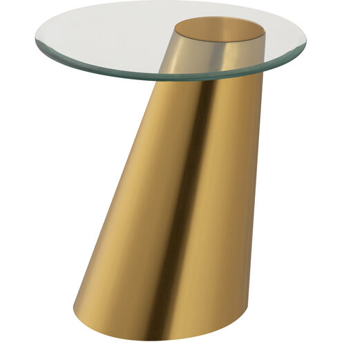 Cone 18 X 17 inch Brass with Clear Accent Table