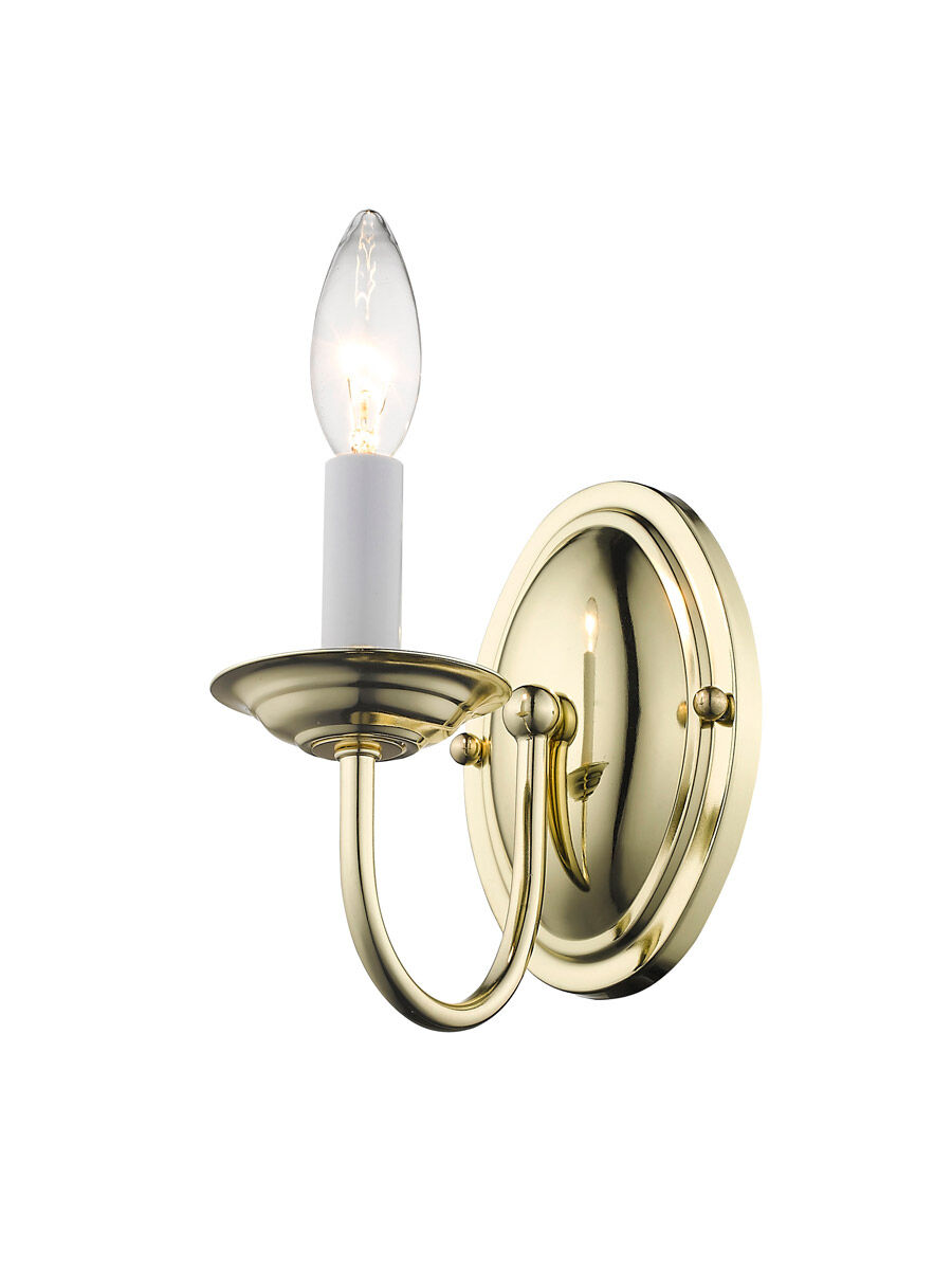Home Basics 1 Light 4 inch Polished Brass Wall Sconce Wall Light
