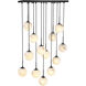 Nightfall 13 Light 34.6 inch Black Linear Pendant Ceiling Light