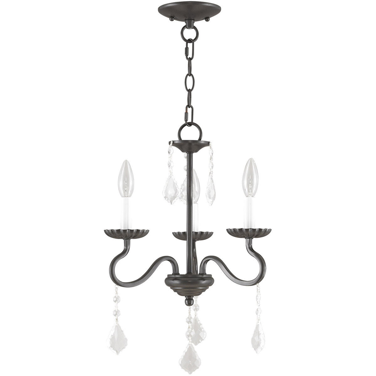 Callisto 3 Light 14 inch English Bronze Mini Chandelier Ceiling Light