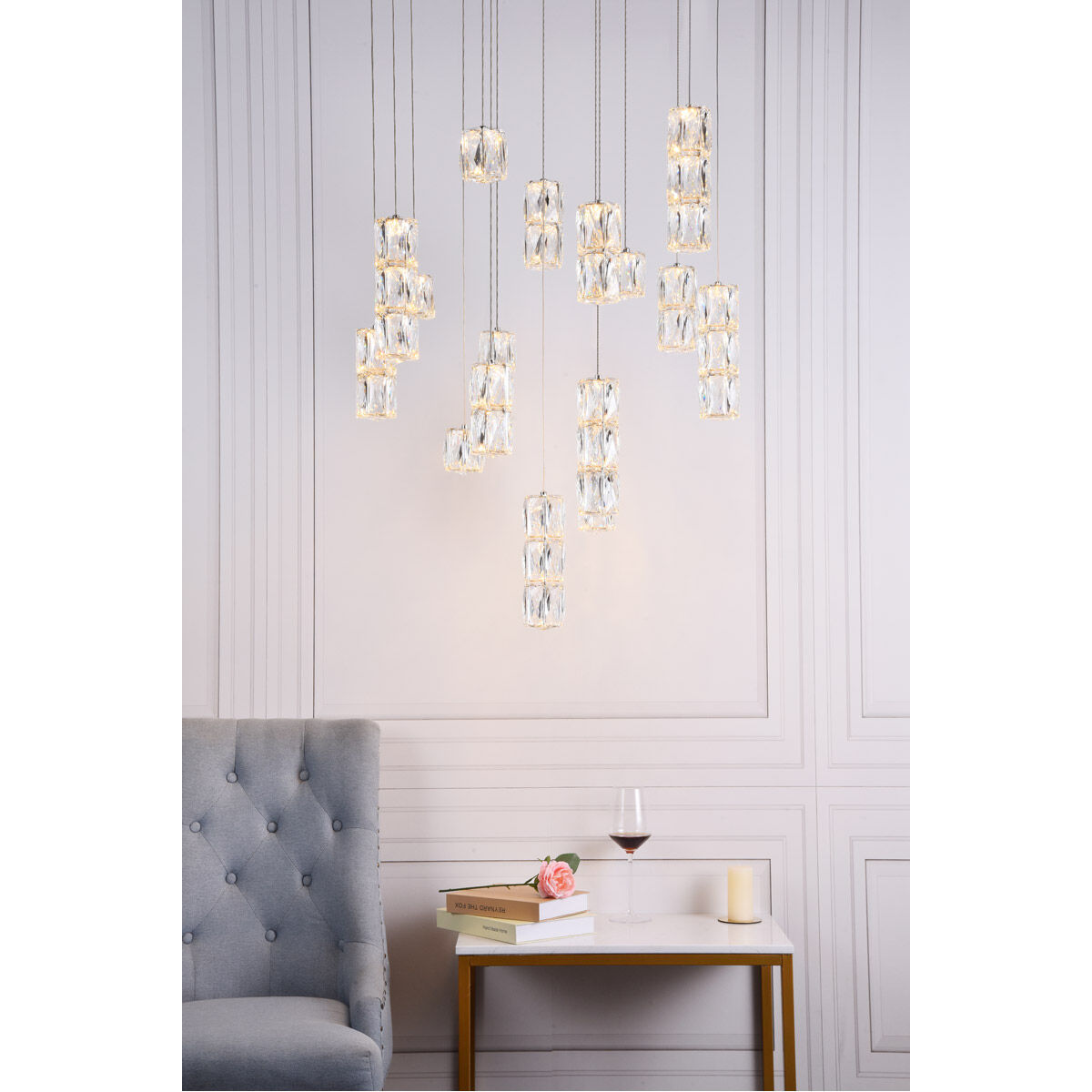 Polaris LED 28 inch Chrome Chandelier Ceiling Light
