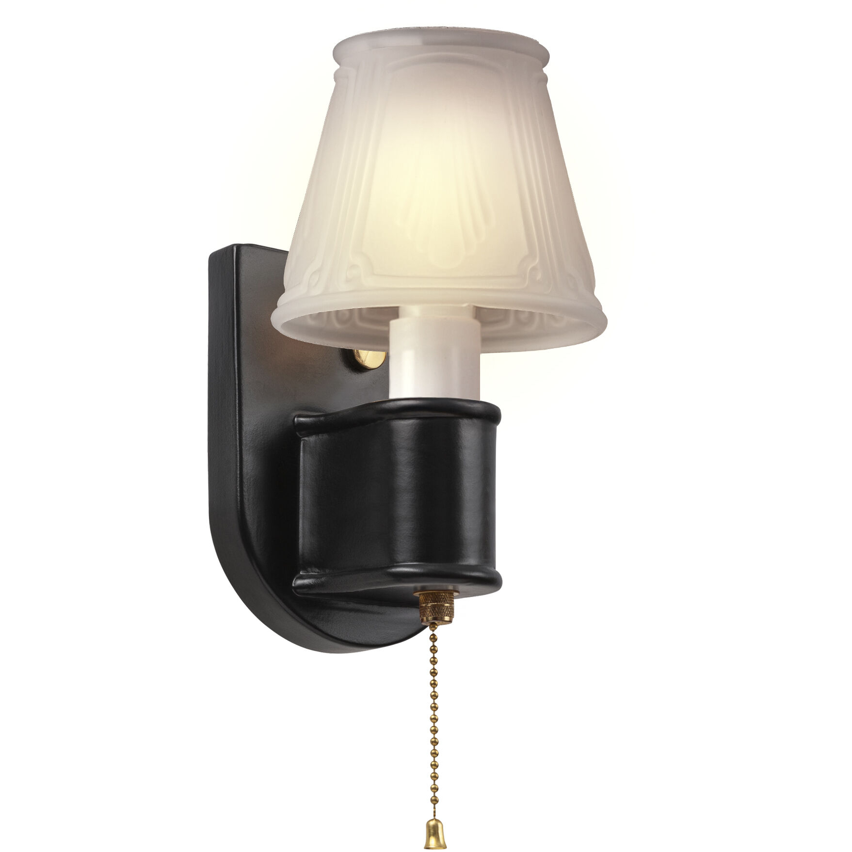 American Classics Wall Sconce Wall Light in Vanilla Gloss/Polished Brass, Form+Finish+Function