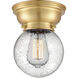 Aditi Beacon LED 6.25 inch Satin Gold Flush Mount Ceiling Light in Seedy Glass, Aditi