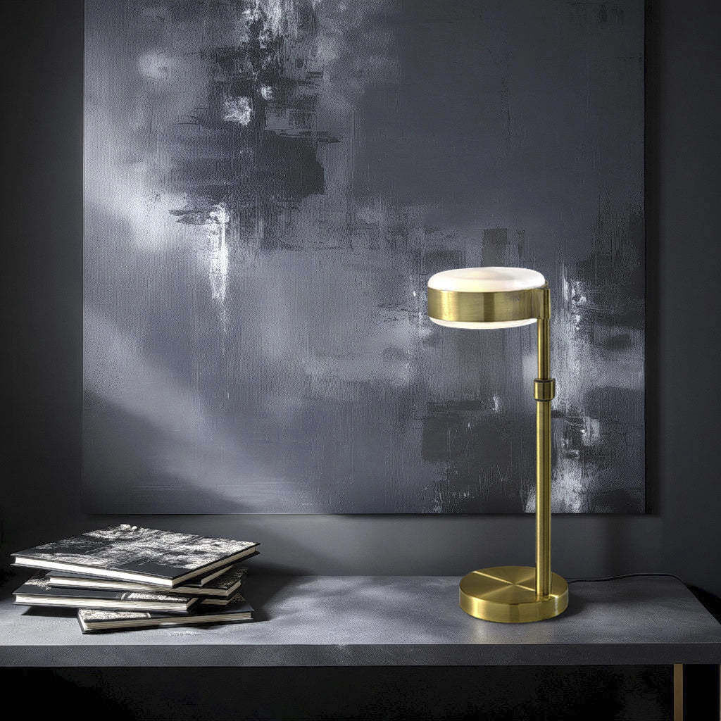 Linis 17 inch 40.00 watt Antique Brass Table Lamp Portable Light, ADS360