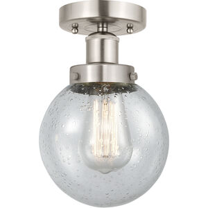 Beacon 1 Light 6.5 inch Brushed Satin Nickel Semi-Flush Mount Ceiling Light