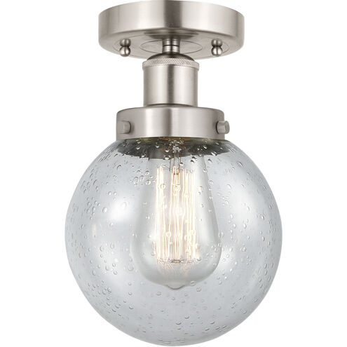Beacon 1 Light 6.5 inch Brushed Satin Nickel Semi-Flush Mount Ceiling Light