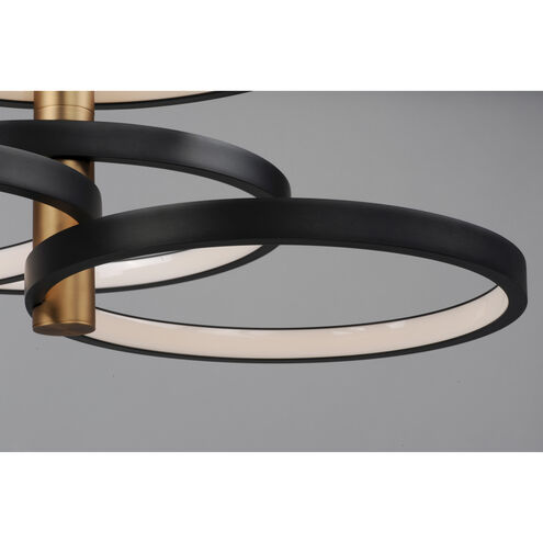 Hoopla LED 33.5 inch Black and Gold Multi-Light Pendant Ceiling Light
