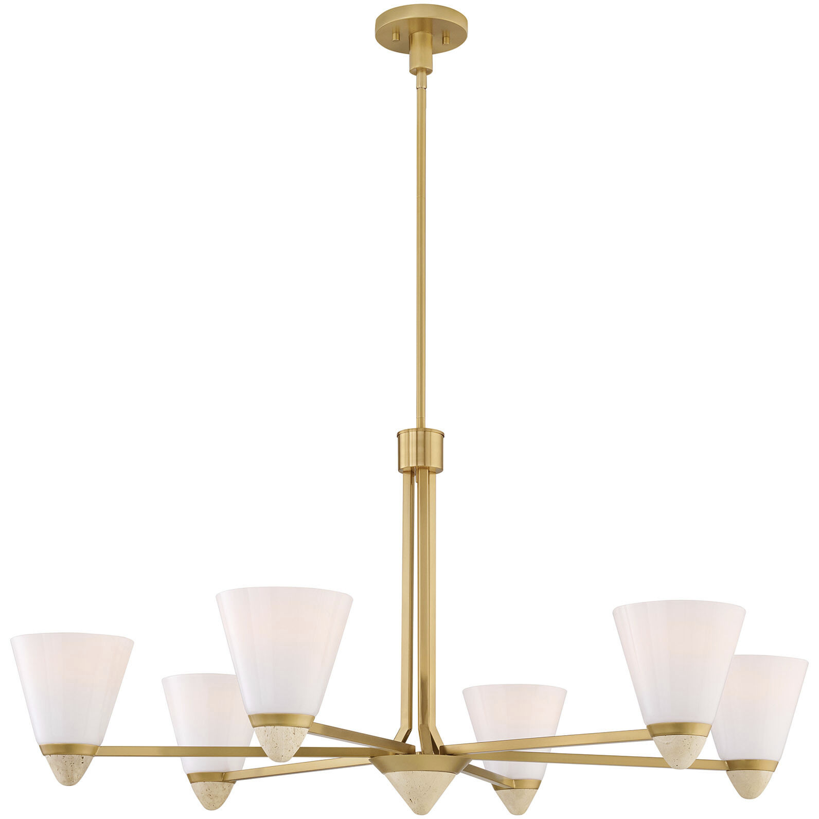 Kohlman 6 Light 40 inch Warm Brass Chandelier Ceiling Light