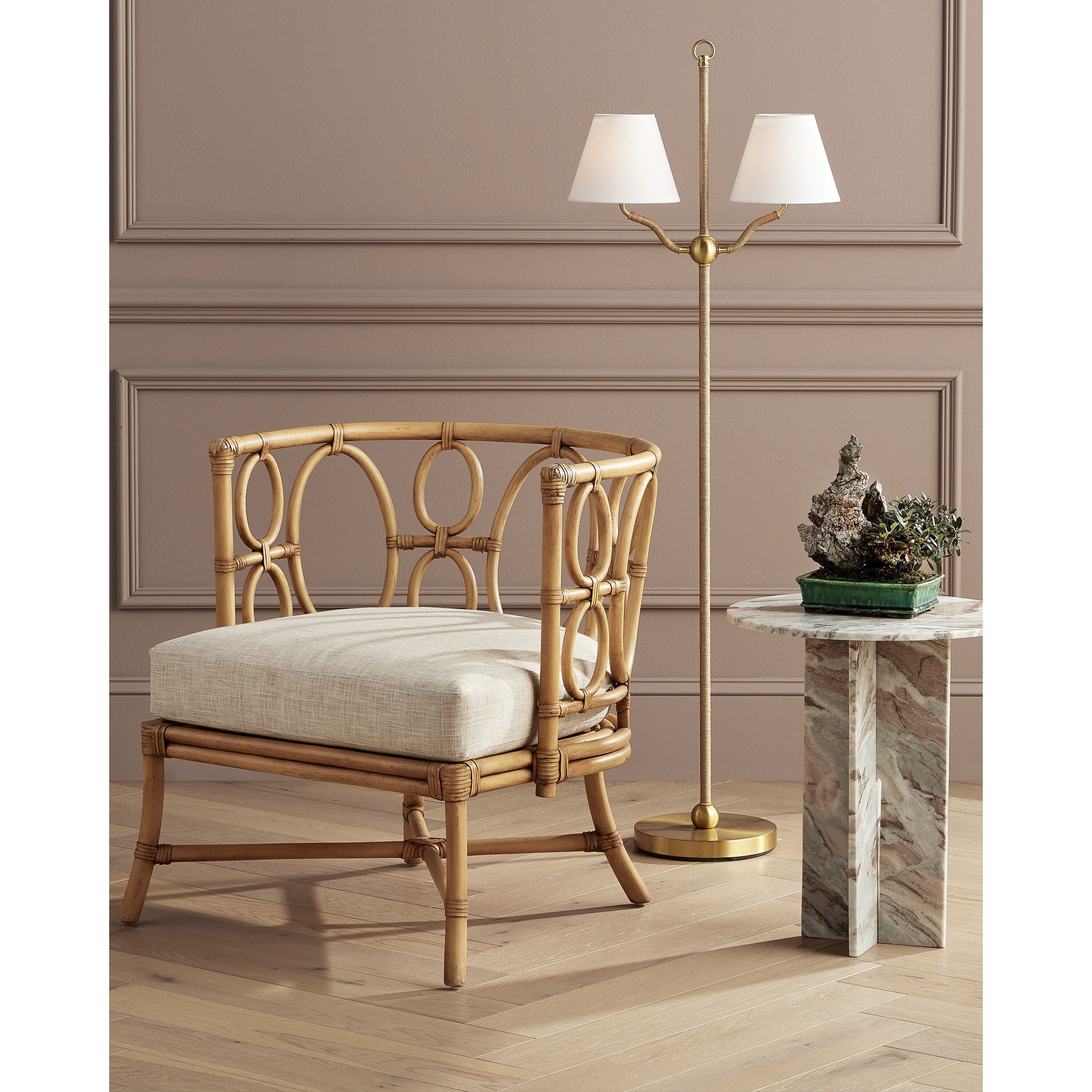 Sirocco 56 inch 60 watt Antique Brass Floor Lamp Portable Light