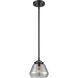 Nouveau Fulton LED 6.75 inch Oil Rubbed Bronze Mini Pendant Ceiling Light in Plated Smoke, Nouveau
