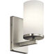 Crosby 1 Light 5 inch Brushed Nickel Wall Bracket Wall Light