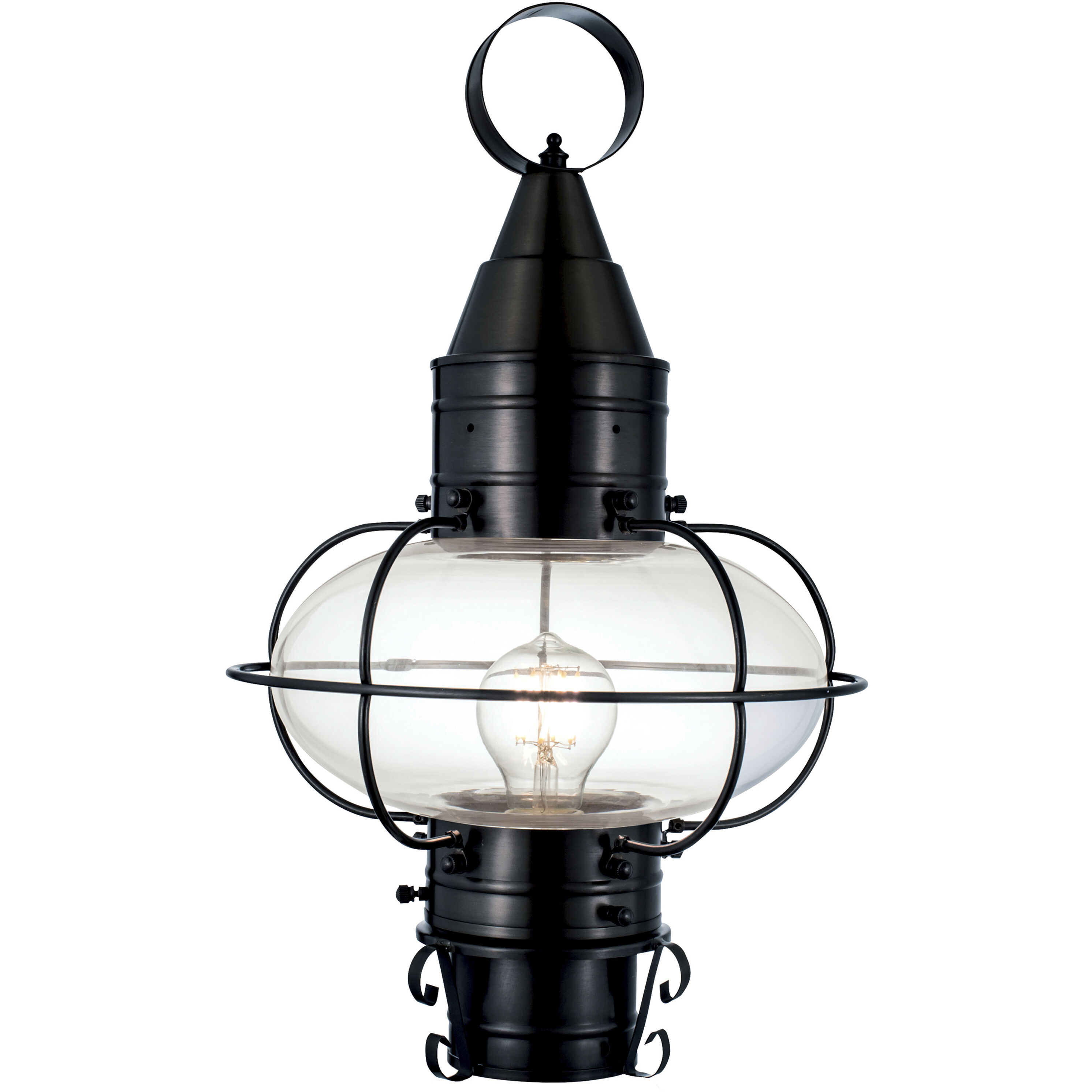 Classic Onion 1 Light 17.5 inch Black Outdoor Post Light