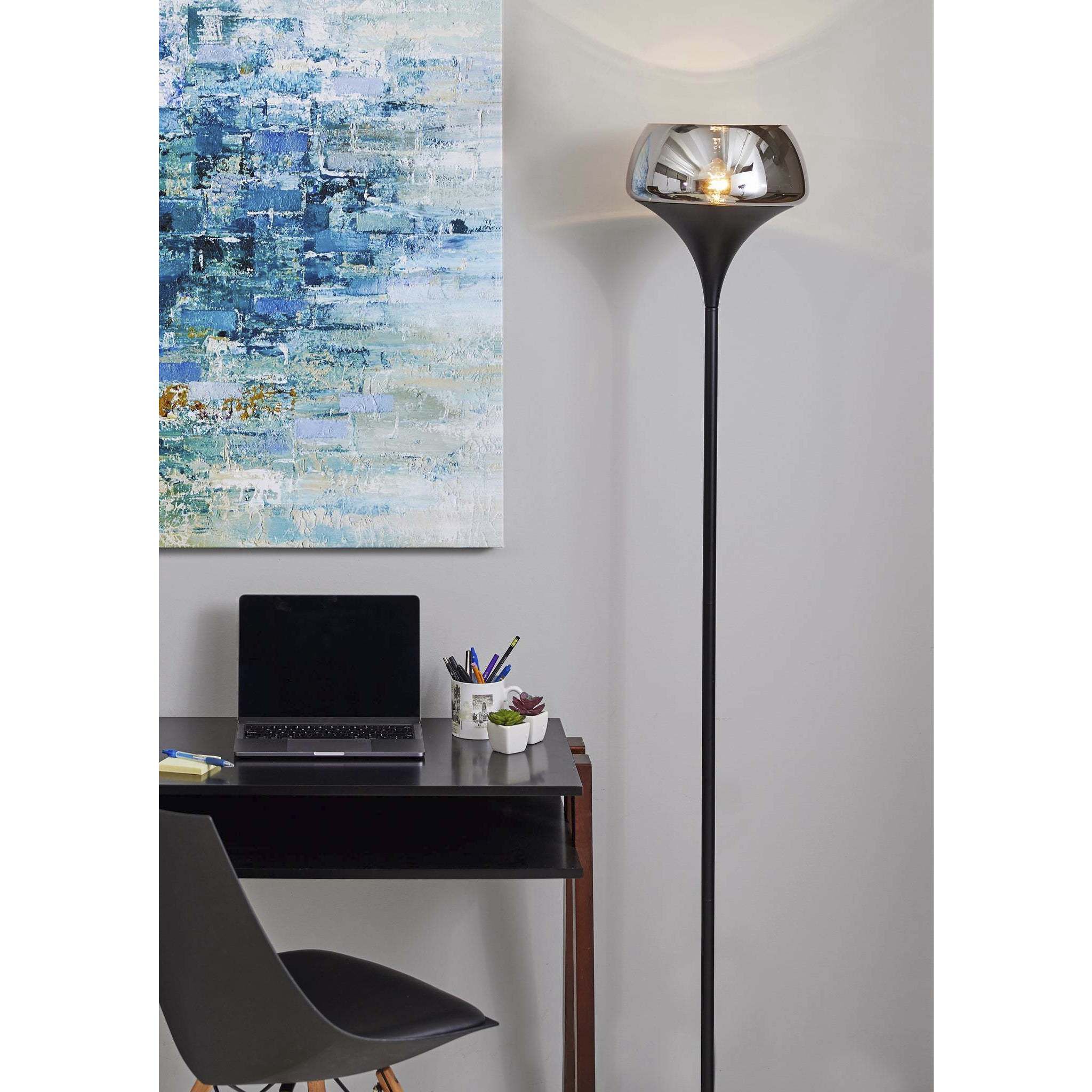 Eliza 70 inch 150.00 watt Black Torchiere Portable Light