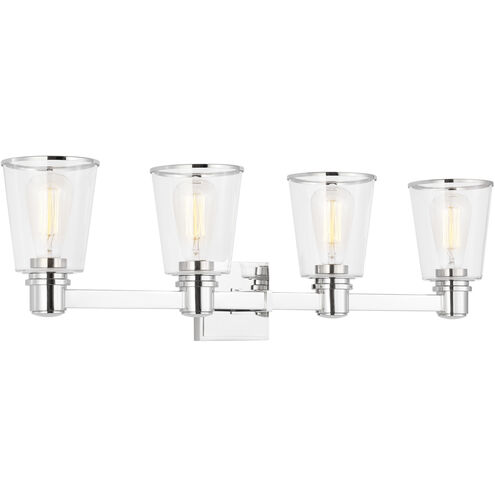 C&M by Chapman & Myers Alessa 4 Light 30.63 inch Polished Nickel Bath Vanity Wall Sconce Wall Light