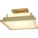 Steppe 4 Light 17.1 inch Modern Brass Semi-Flush Ceiling Light in White Art, Small
