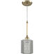 Compartir 1 Light 6 inch Satin Brass with Satin Nickel Mini Pendant Ceiling Light