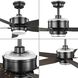 Byars 54 inch Matte Black with Matte Black/Antique Black Blades Ceiling Fan