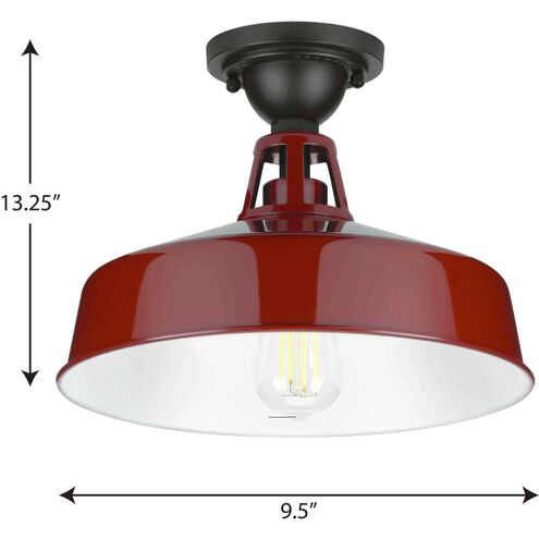 Cedar Springs 1 Light 13 inch Red Outdoor Semi-Flush Mount