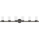 Manhattan 6 Light 47.5 inch Black Chrome with Polished Chrome Accents Vanity Sconce Wall Light in Polished Black Chrome