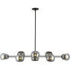 Alora Mood Willow 8 Light 48.25 inch Matte Black/Smoked Solid Glass Linear Pendant Ceiling Light in Smoked Glass