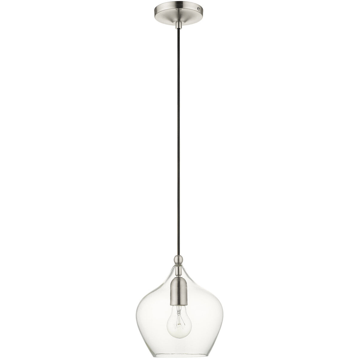 Pendants 1 Light 8 inch Brushed Nickel Pendant Ceiling Light