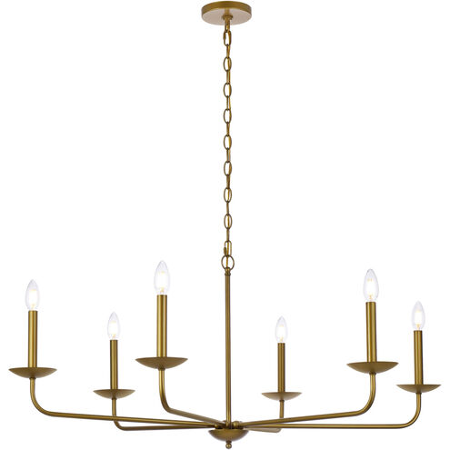 Cohen 6 Light 42 inch Brass Pendant Ceiling Light