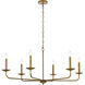 Cohen 6 Light 42 inch Brass Pendant Ceiling Light