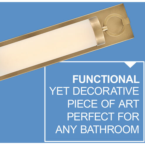 Lisa McDennon Baylor LED 30 inch Heritage Brass Bath Light Wall Light, Linear, Sconce