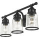 Lawrenceville 3 Light 24 inch Black Vanity Sconce Wall Light