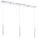 Forest LED 46 inch Chrome Linear Chandelier Ceiling Light in 3, 17, Chrome Steel