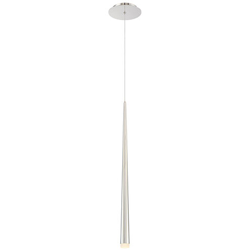 Cascade LED 1.5 inch Polished Nickel Pendant Ceiling Light in Round, 28in.