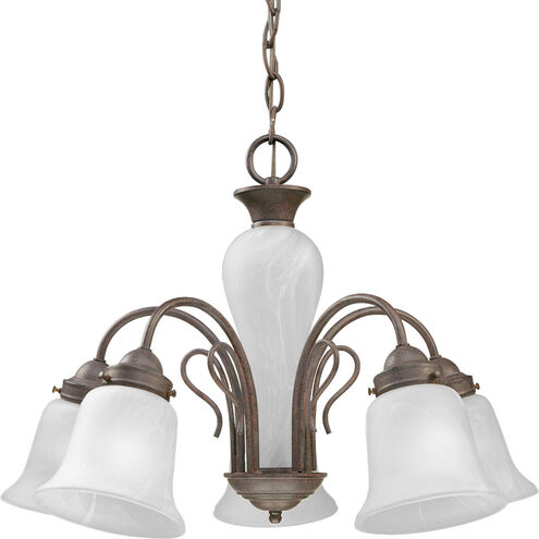 Bedford 5 Light 23 inch Cobblestone Chandelier Ceiling Light in Etched Alabaster