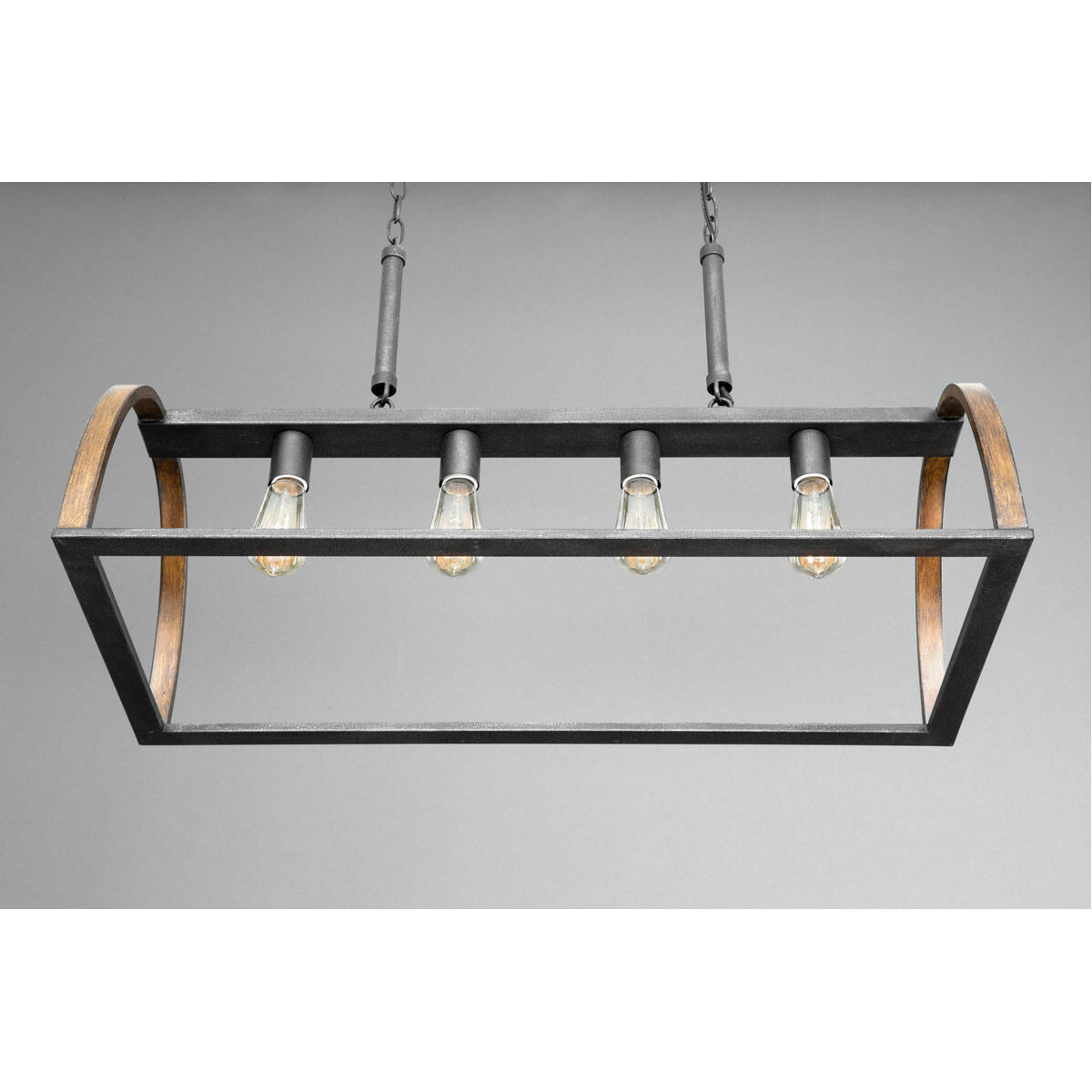 Trestle 4 Light 33 inch Gilded Iron Island Pendant Ceiling Light