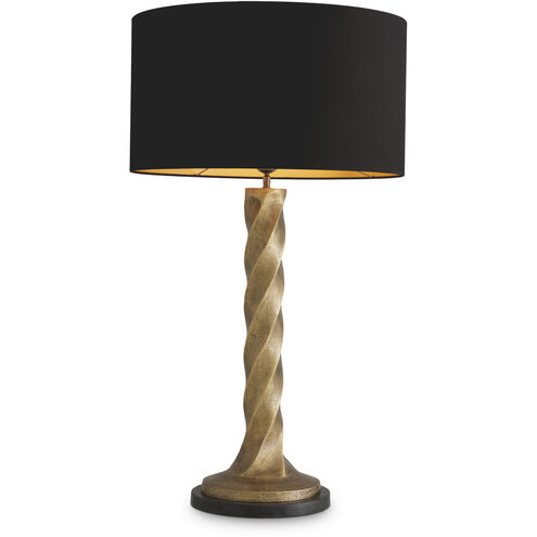Costanza 38.58 inch 40.00 watt Vintage Brass with Black Granite Base Table Lamp Portable Light