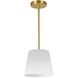 Oversized Drum 1 Light 10 inch Aged Brass Pendant Ceiling Light in White, X-Small